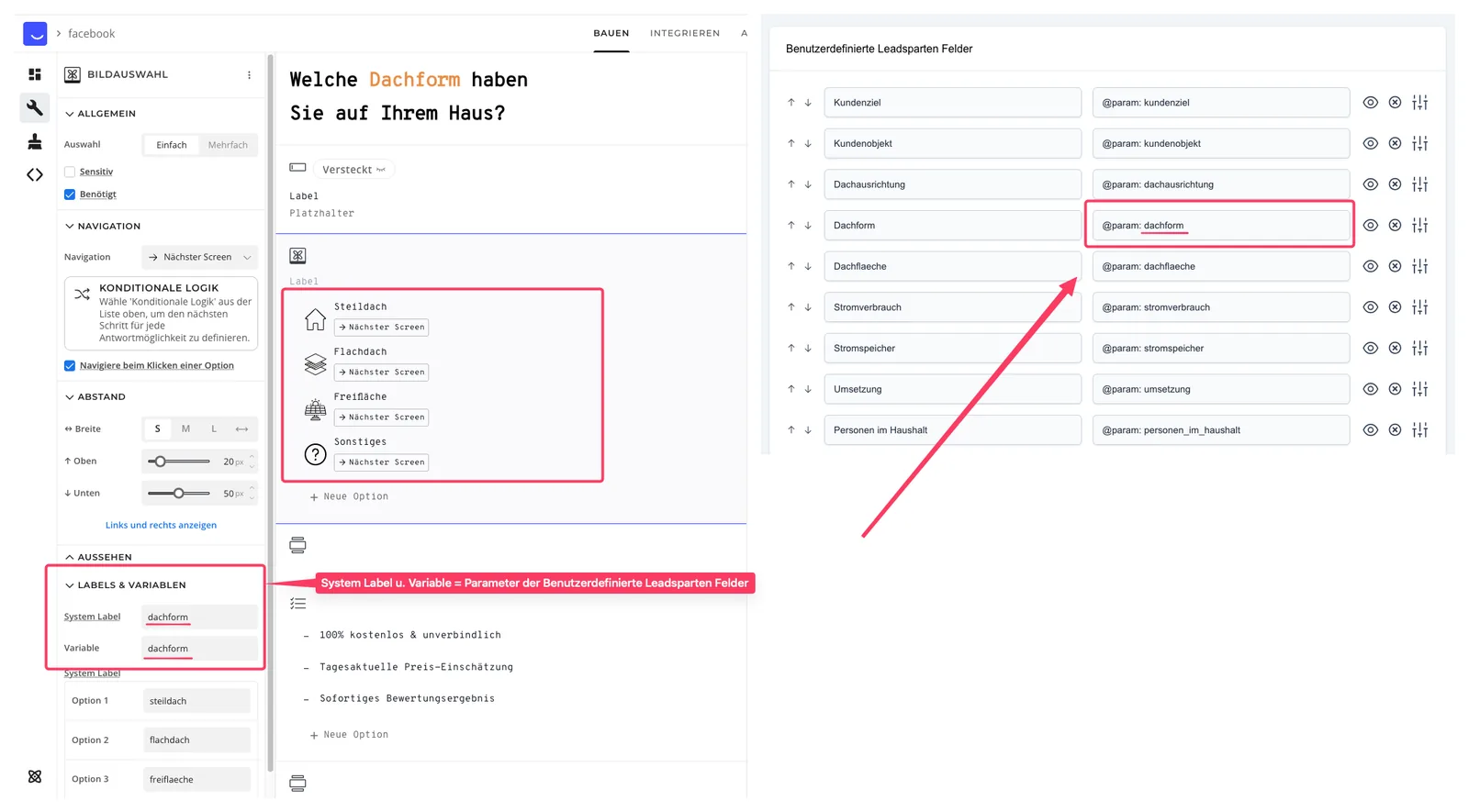 Screenshot: JSON Payload Example (one dimensional json-object)