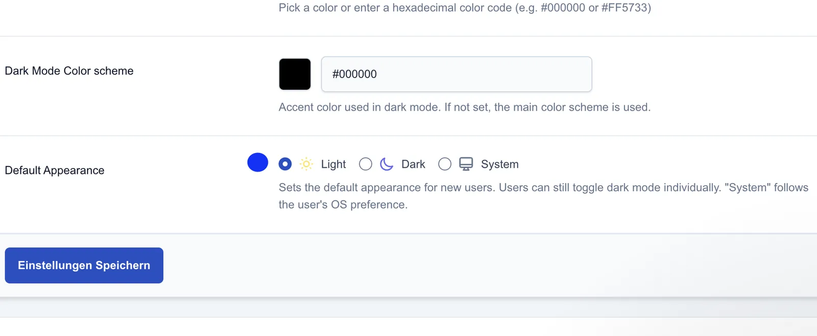 Screenshot: Default Appearance