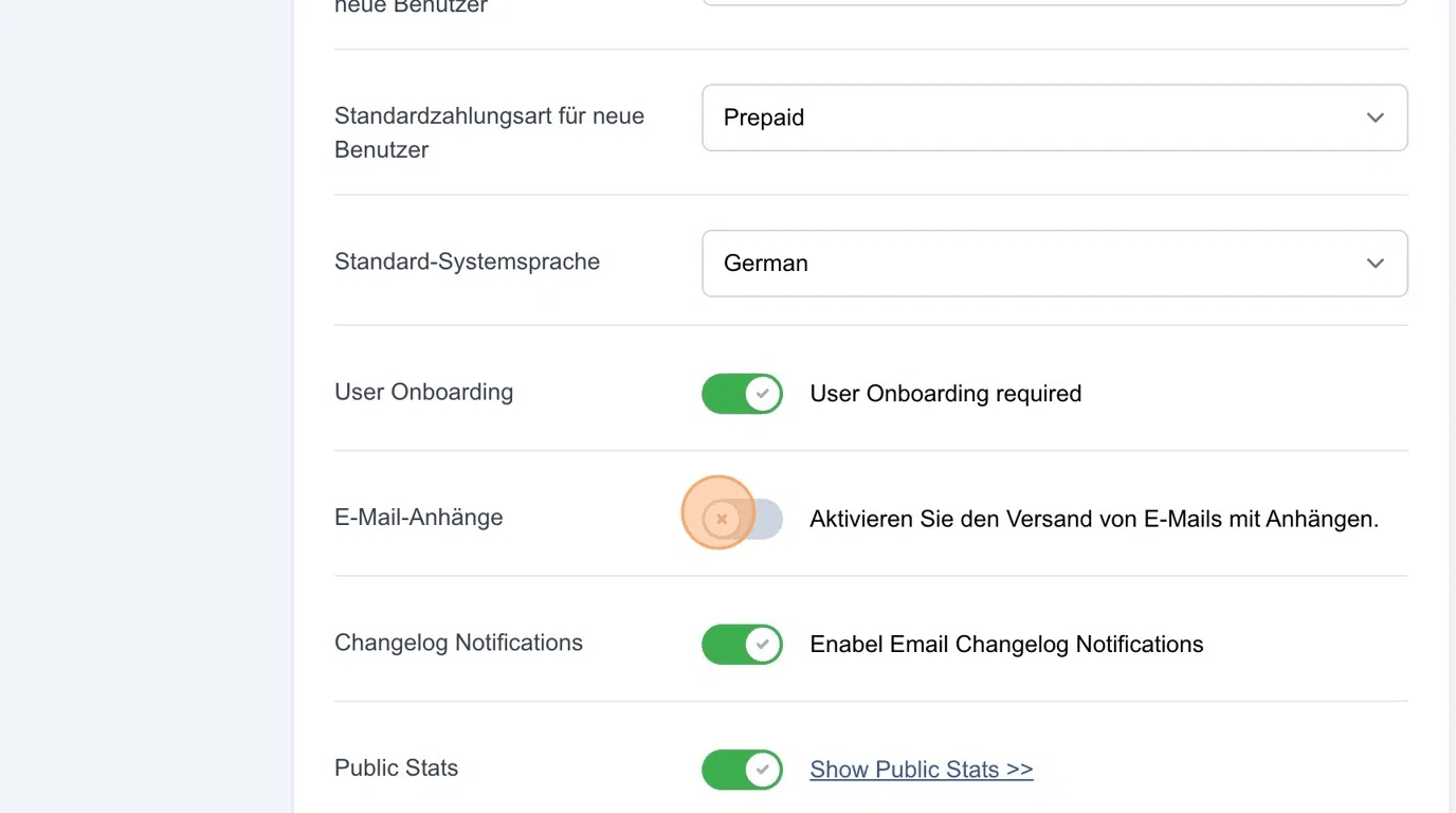 Screenshot: E-Mail-Anhänge aktivieren