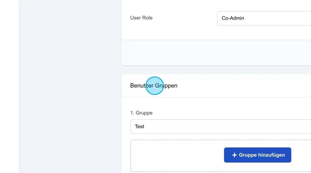 Screenshot: Benutzer Gruppen