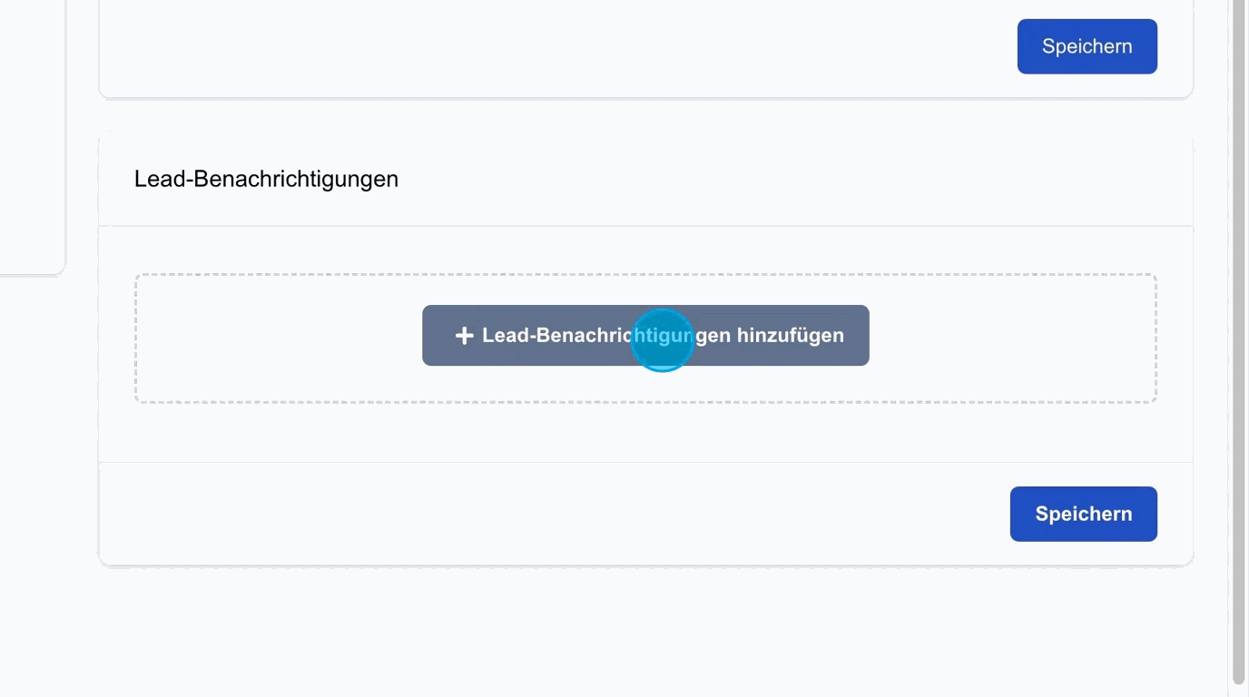 Screenshot: Lead-Benachrichtigungen hinzufügen