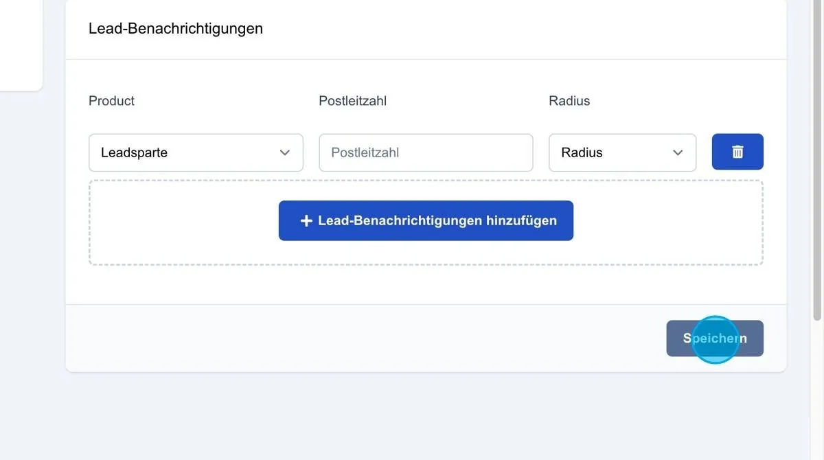 Screenshot: Marktplatz-Benachrichtigungen für Benutzer