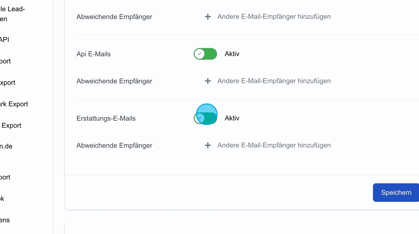 Screenshot: Erstattungs-E-Mails
