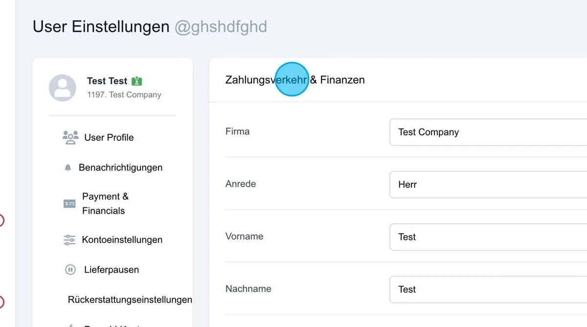 Screenshot: Zahlungsverkehr & Finanzen