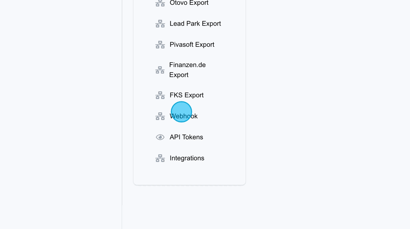 Screenshot: Webhook Import