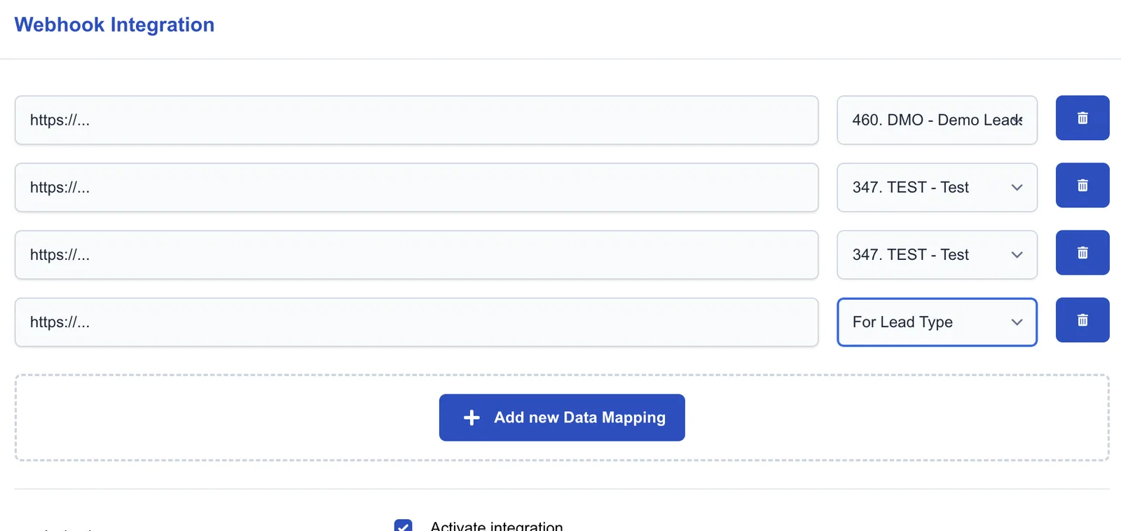 Screenshot: Auslösung der Webhooks