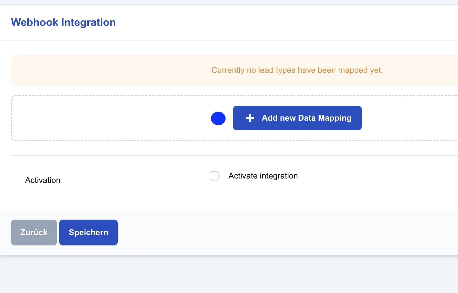 Screenshot: Webhook-URLs verwalten