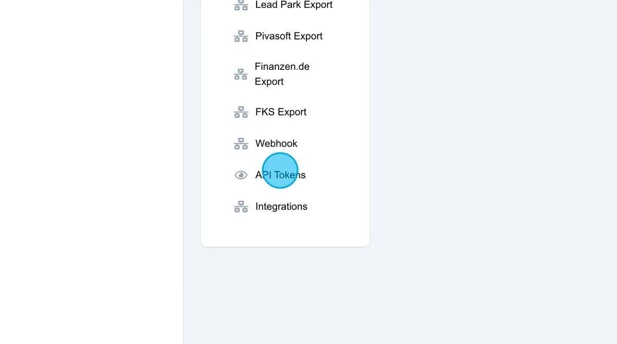 Screenshot: API Tokens