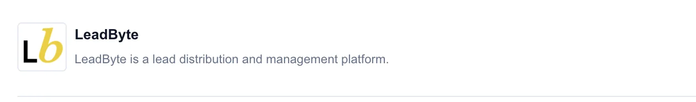 Screenshot: LeadByte Integration