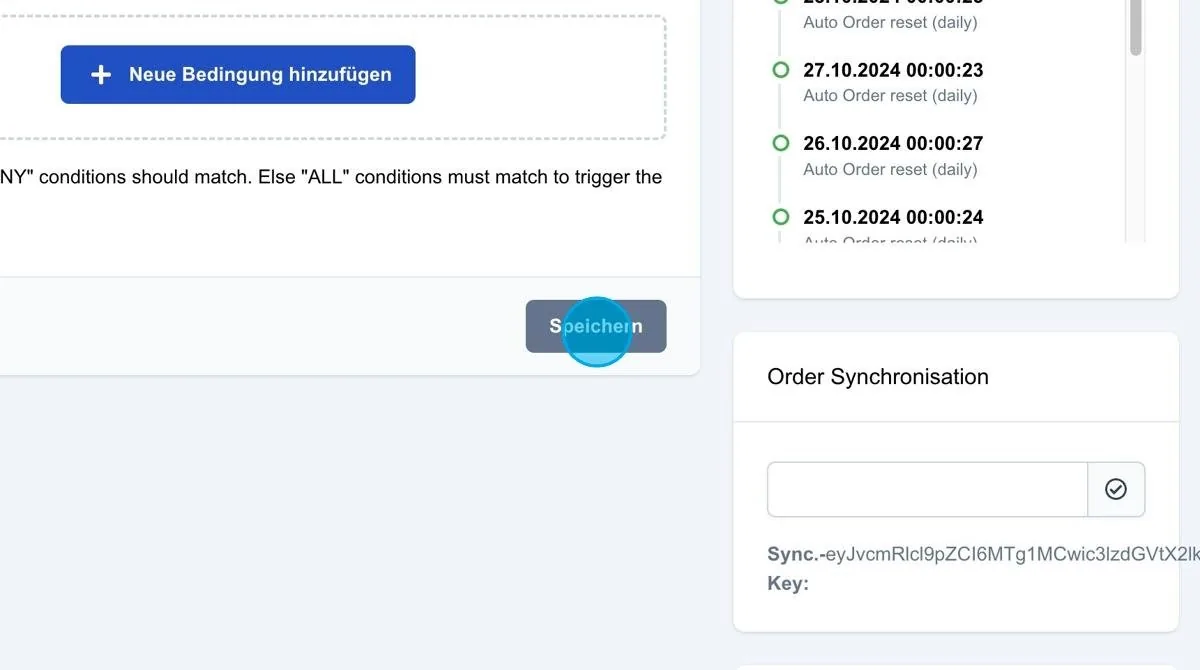Screenshot: Neue Bedingung hinzufügen