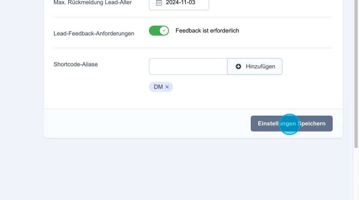 Screenshot: Shortcode-Alias