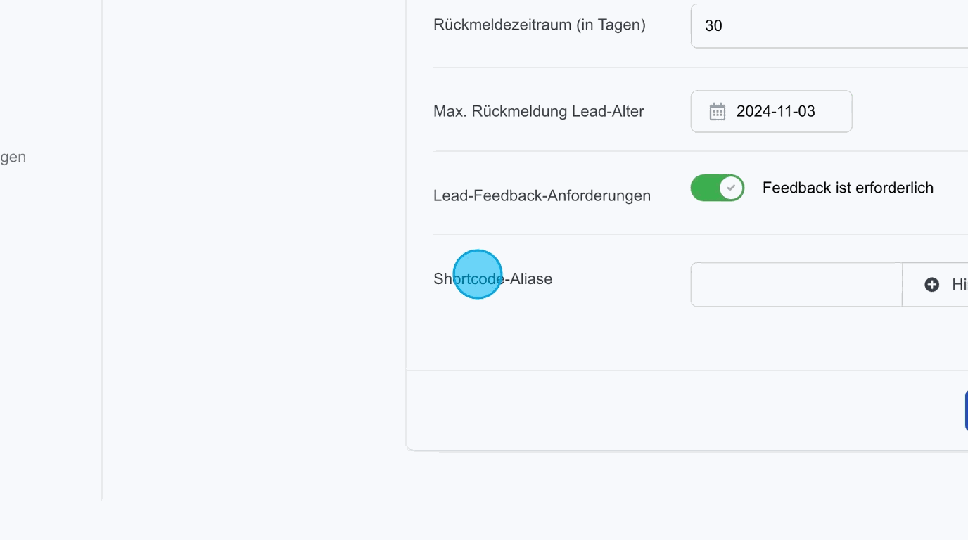 Screenshot: Shortcode-Alias