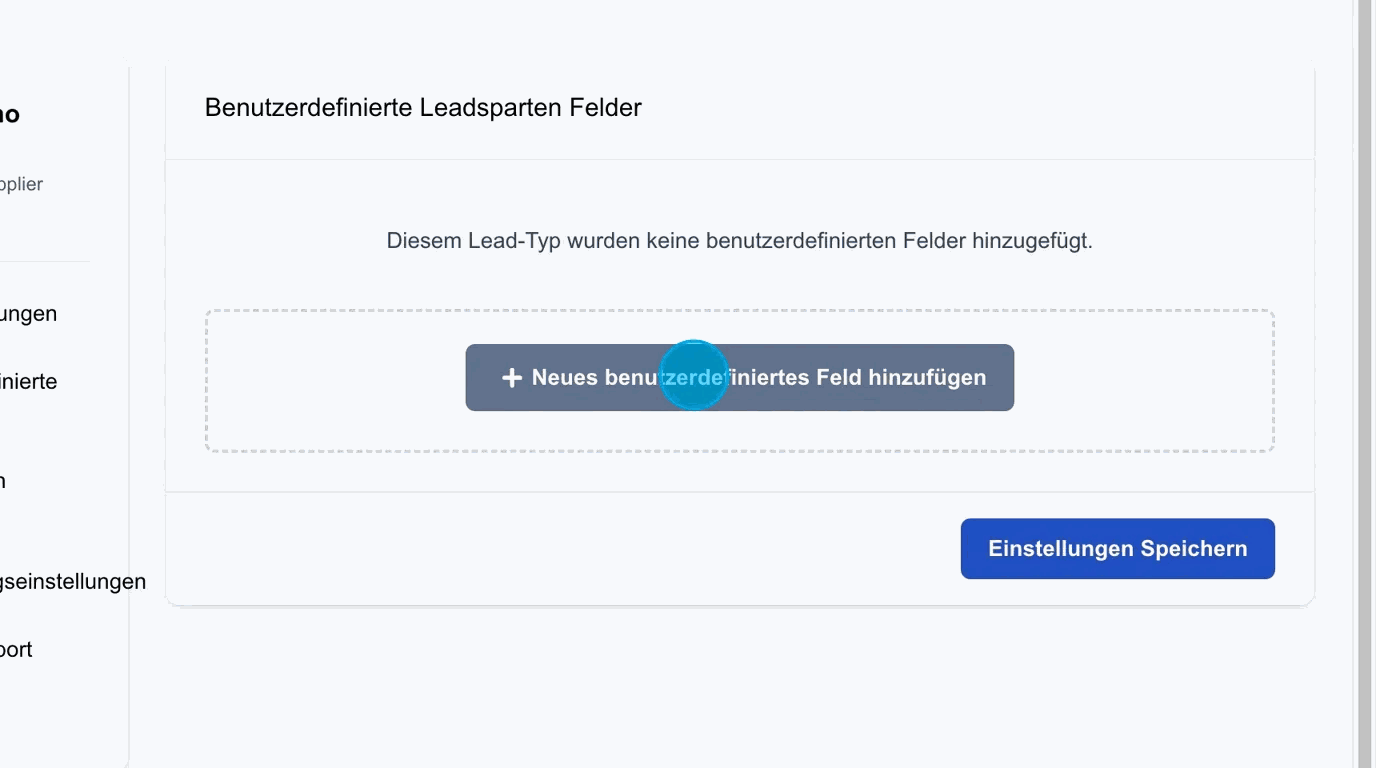 Screenshot: Neues benutzerdefiniertes Feld hinzufügen