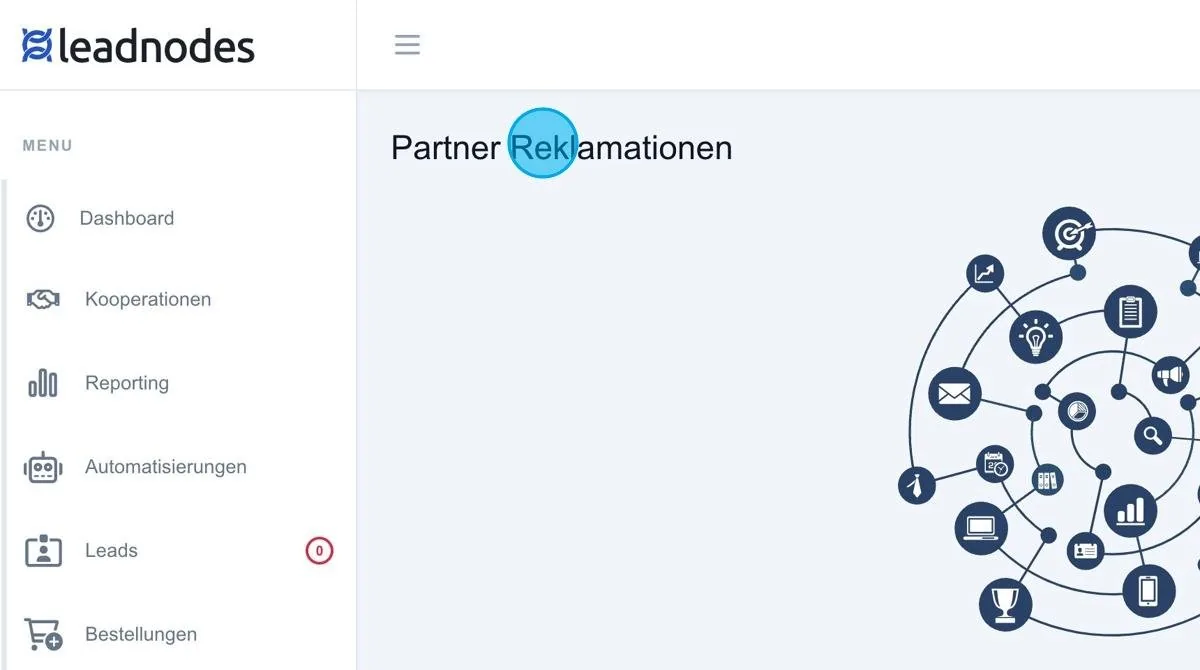 Screenshot: Partner Reklamationen
