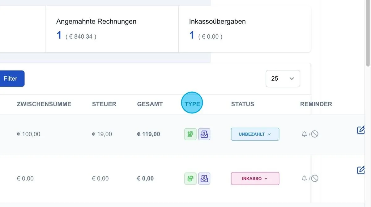 Screenshot: Type