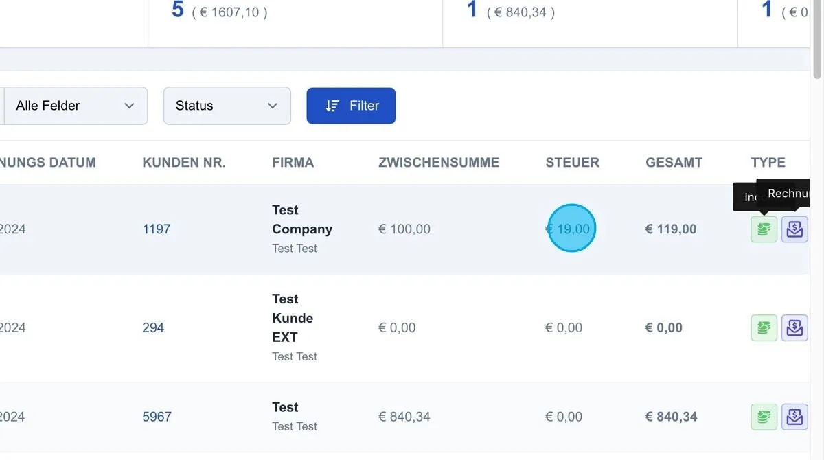 Screenshot: Type