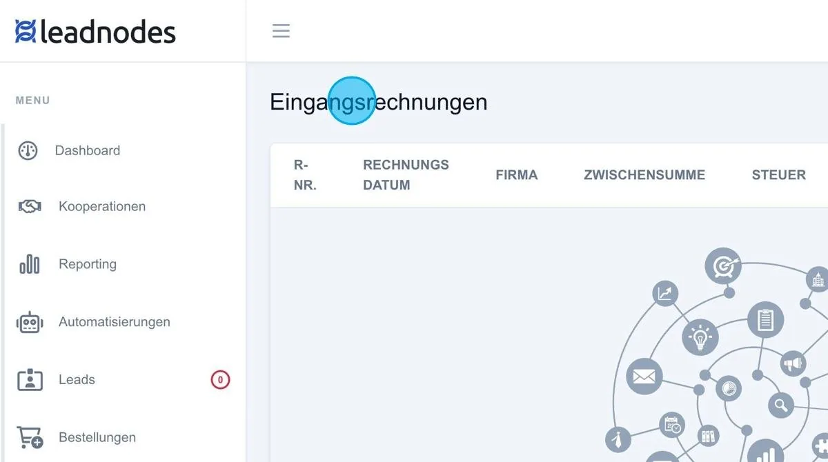 Screenshot: Eingangsrechnung