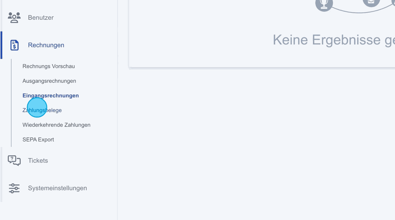 Screenshot: Zahlungsbelege