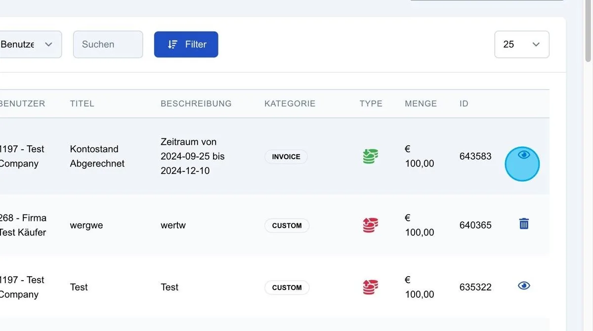 Screenshot: Auge-Icon