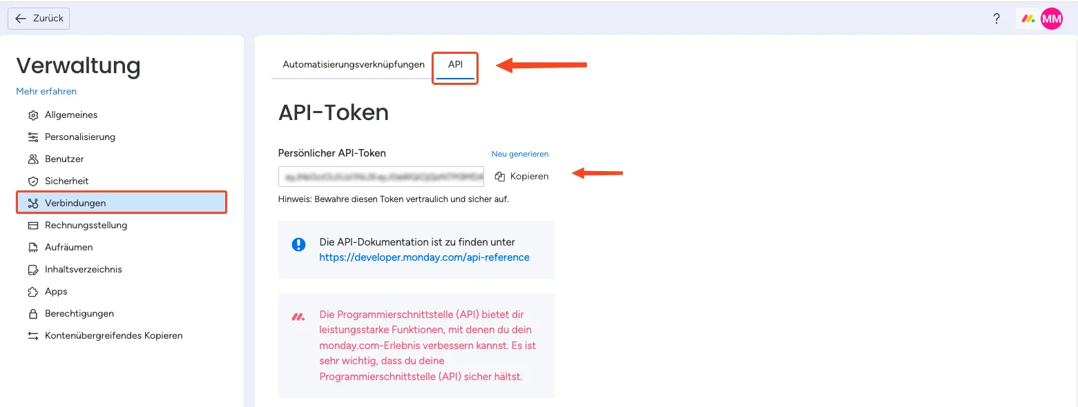 Screenshot: So erstellen Sie einen API-Key