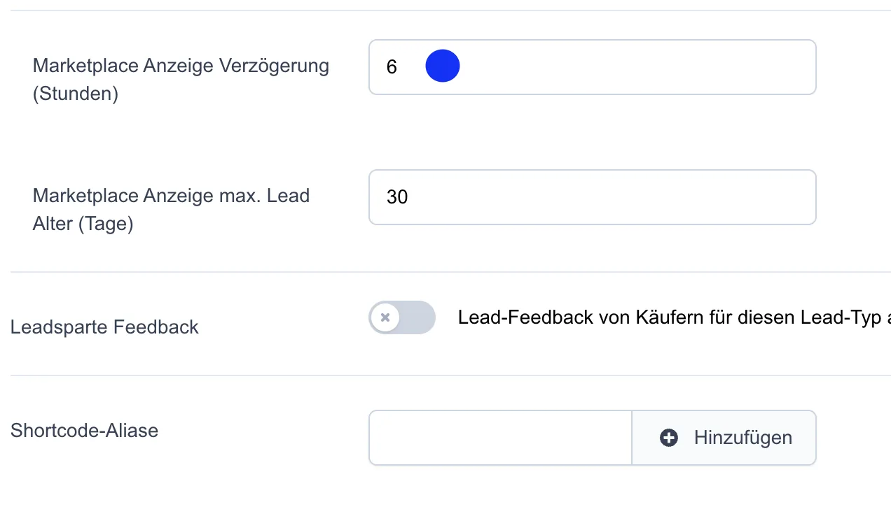 Screenshot: Marktplatz-Anzeige Verzögerung