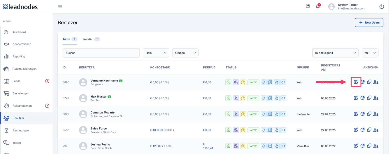 Screenshot: Webhook-Integration