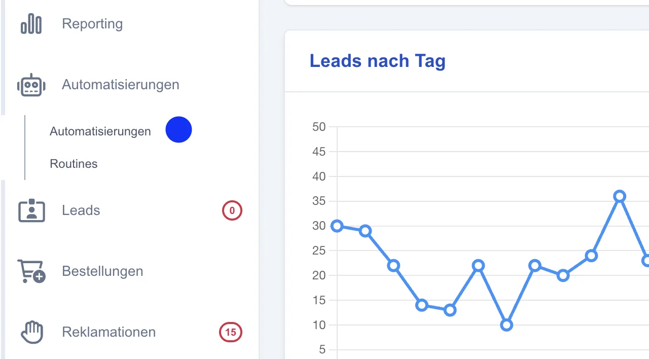 Screenshot: Automatisierungen